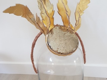 For Sale: Gold Glomesh and Leather Headpiece - Sample