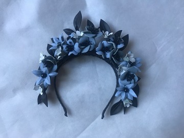 For Rent: Baby Blue, Black, White & Pearl Leather Flower Crown