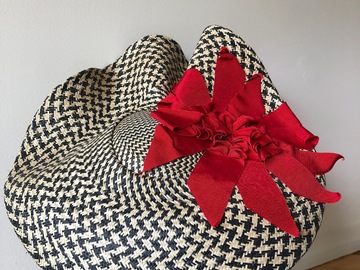 For Sale: Large brim stunning red black check 